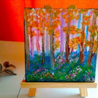 Peinture à l'huile au couteau. "La Forêt de Fontainebleau"