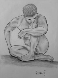 Nude and erotic works. Modern Pencil Drawings on Paper. Misunderstanding(2021)