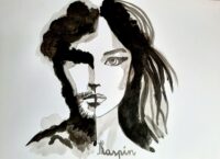 Encre sur papier. Art en noir et blanc. Œuvres d'art originale. Expression artistique. "Dualité humaine"