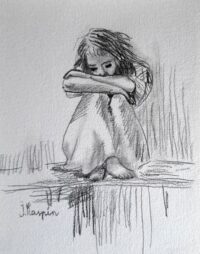 Dessin au crayon sur papier A5. Dimensions : 14,8 x 21 cm (5,8 x 8,3 pouces)