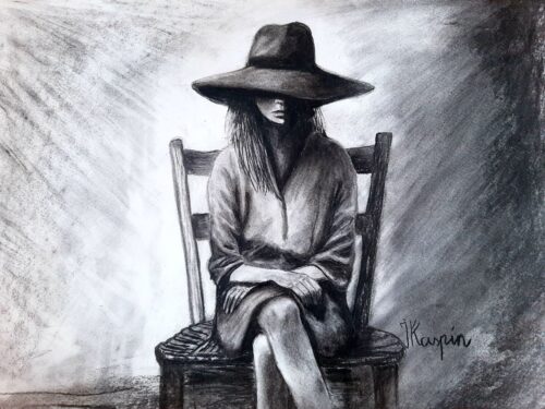 Dessin Au Fusain. 50 X 65cm. Charcoal on paper. Œuvre D’Art