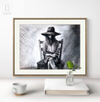 Un silence nommé toi. Dessin au fusain. A Silence Named You. Charcoal drawing – Image 5