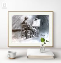 Souvenir. Dessin au fusain. Drawing charcoal art. Chairs in Silence – Collection – Image 7