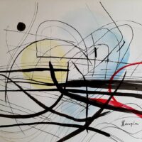 Un frisson rouge. Art abstrait