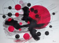 Red Absences. Red and Black Ink Drawing