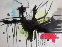 What the Rain Doesnt Say – Abstract Ink and Watercolor Drawing