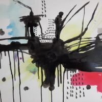 What the Rain Doesnt Say – Abstract Ink and Watercolor Drawing