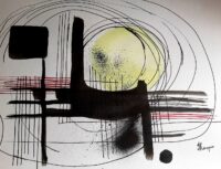 A sleeping Sun, AbstractArt. ModernArt. InkAndWatercolor