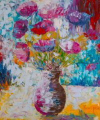 Whisper of a Flower. Souffle de fleur. OilOnBoard. RomanticArt. ModernPainting
